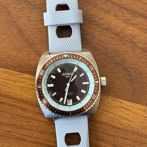 Zodiac Brown Dial Dive Watch with Light Blue Strap unisex